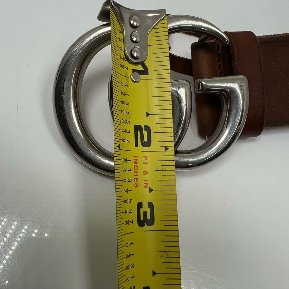 Gucci GG Brown Leather Belt Size 110 - 44 - Picture 10 of 11